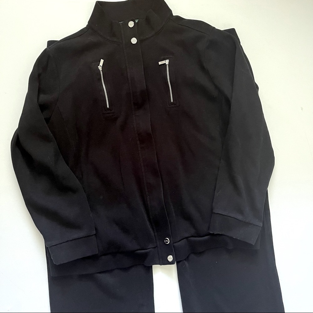 LAUREN Ralph Lauren Black Knit Sweat suite 2 Piece Outfit Size 2X
